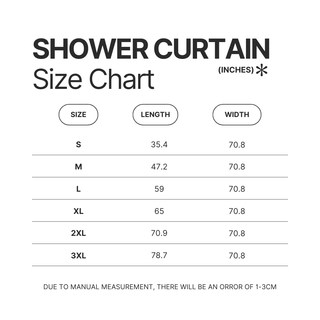 Shower Curtain Size Chart - Clash Of Clans Gifts